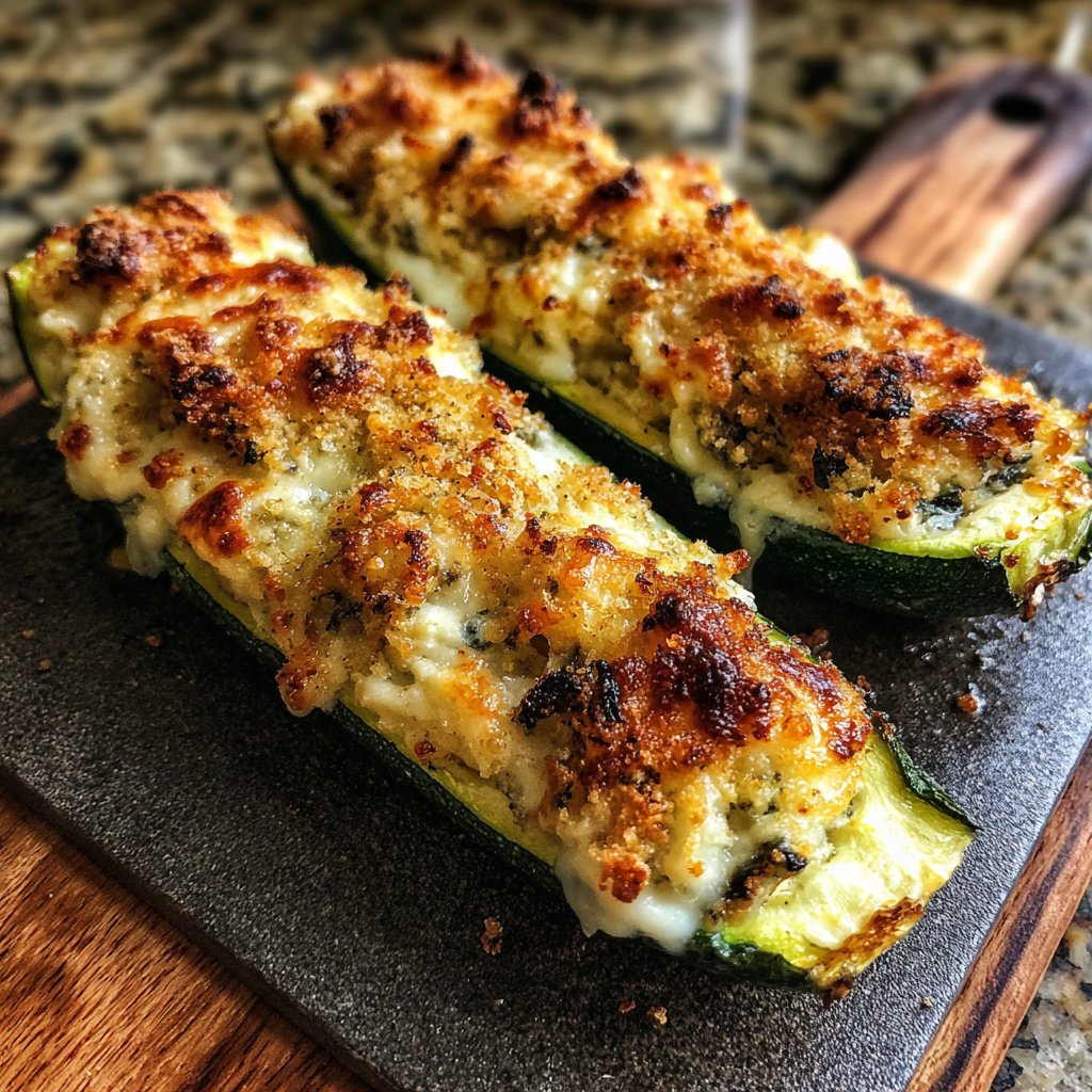 Baked Zucchini Ricotta Veggie Boats