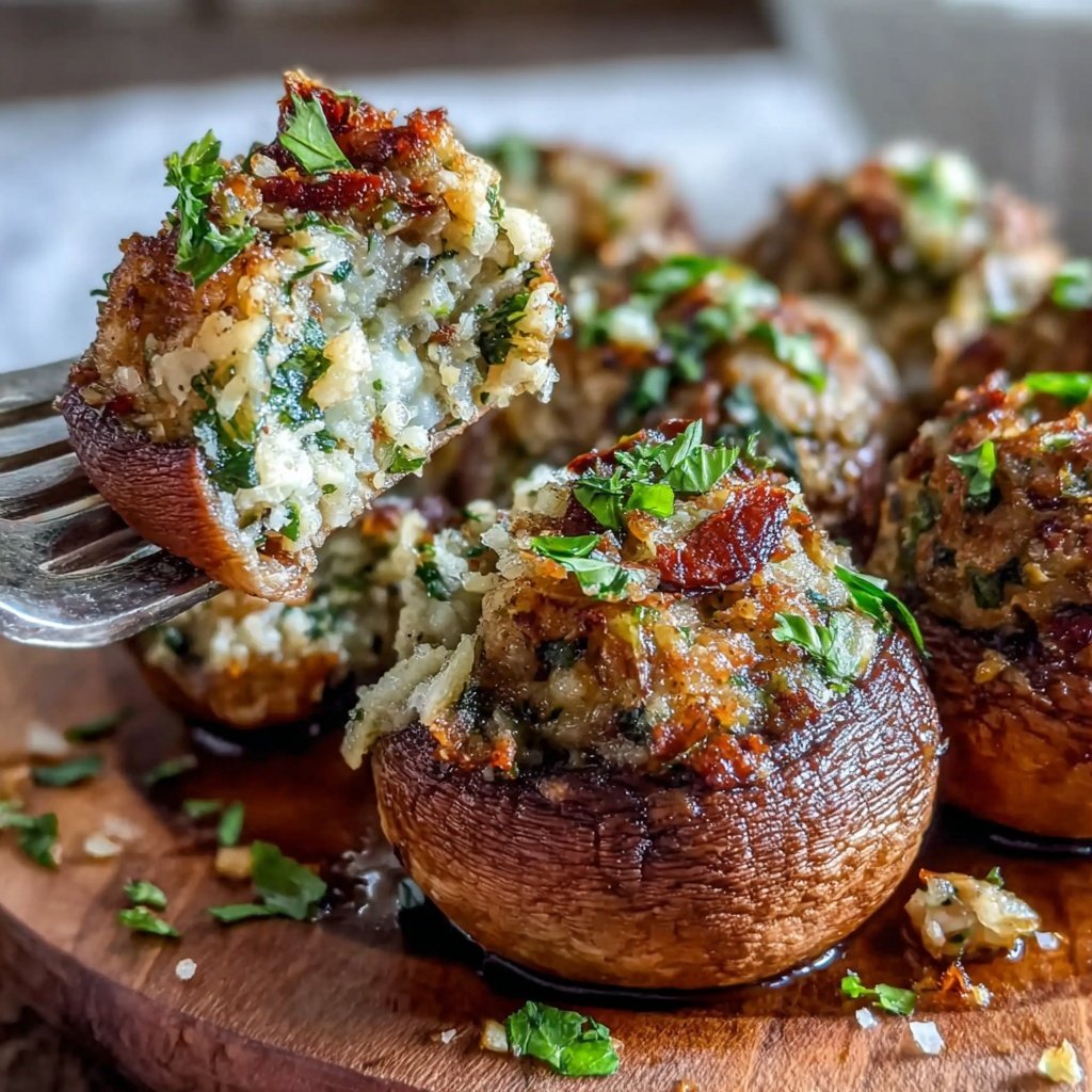 Ground Chicken And Spinach Stuffed Mushrooms