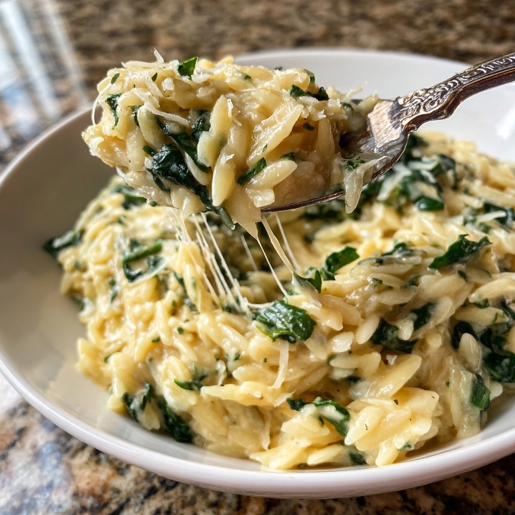 Creamy Spinach Parmesan Orzo