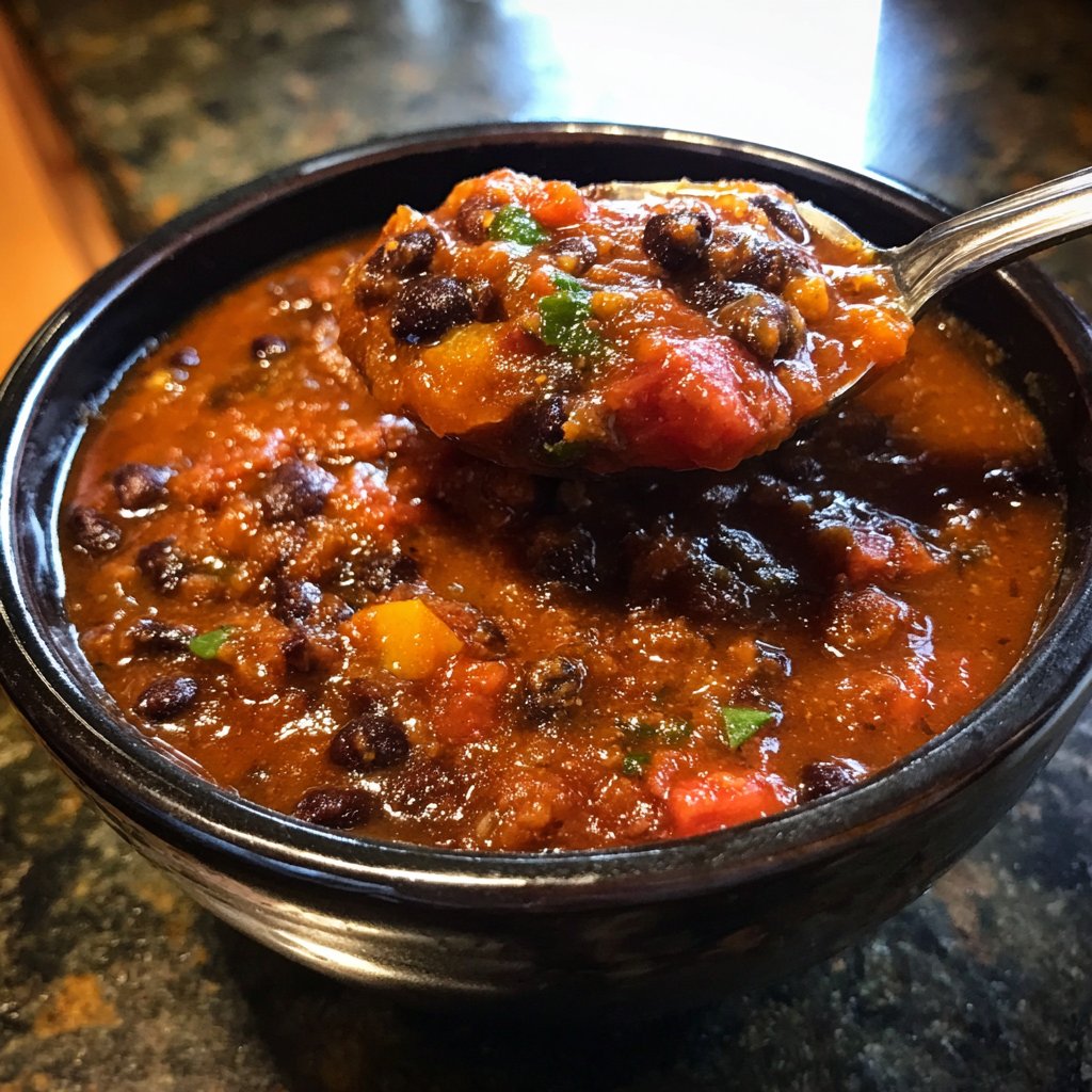 Healthy Crockpot Black Bean Chili