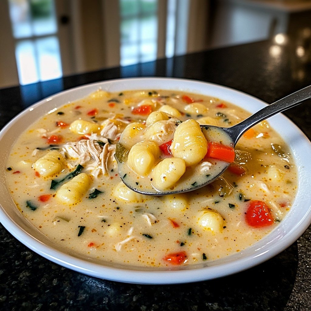 Spicy Crockpot Chicken Gnocchi Soup