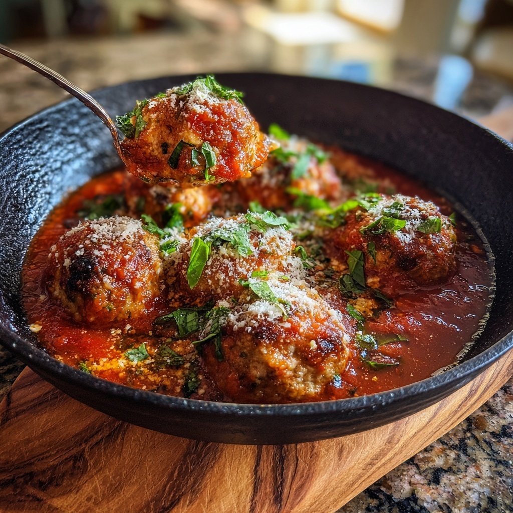 Ground Chicken Meatballs In Tomato Sauce