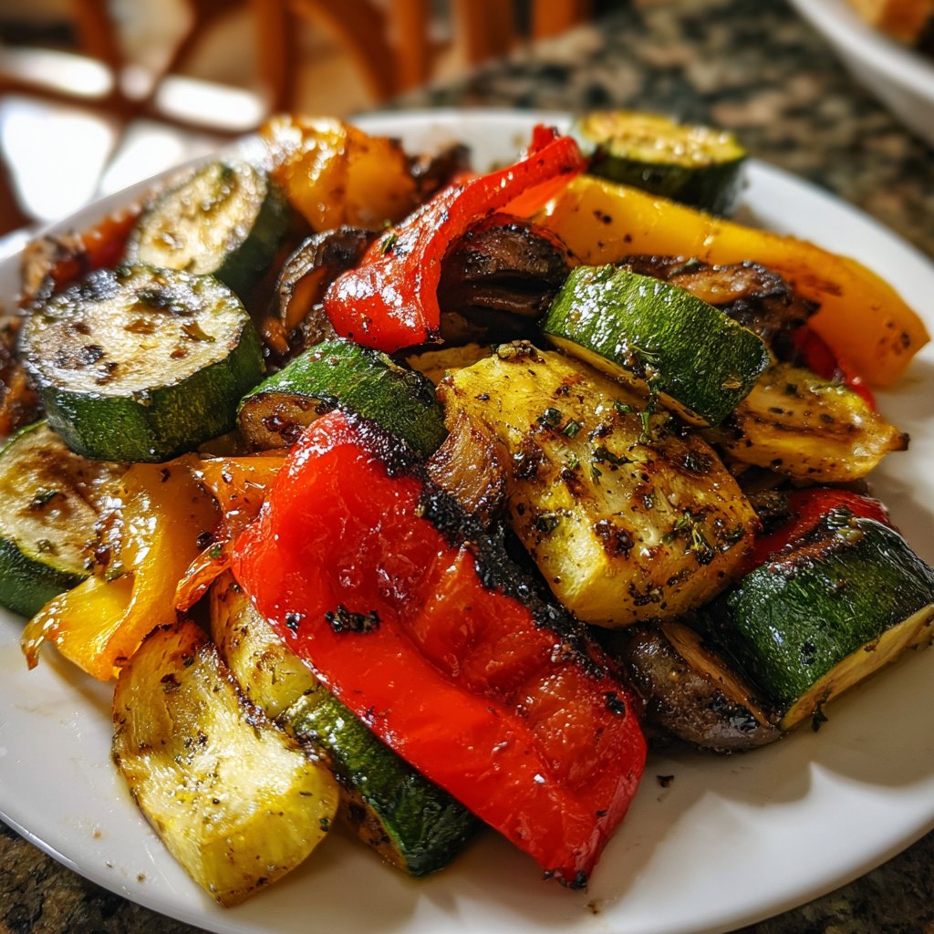 Healthy Dinner Grilled Veggie Plate