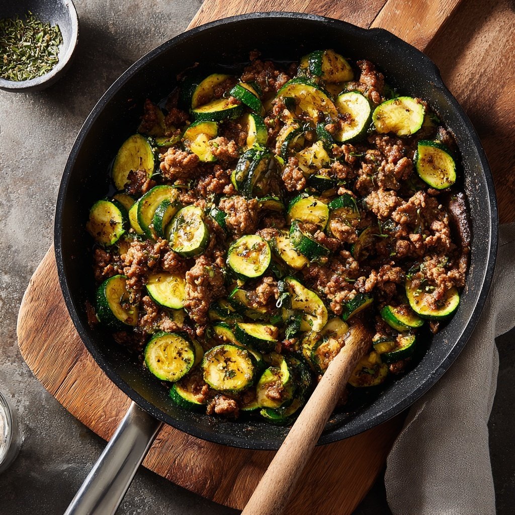 Ground Beef And Zucchini Dinner Skillet