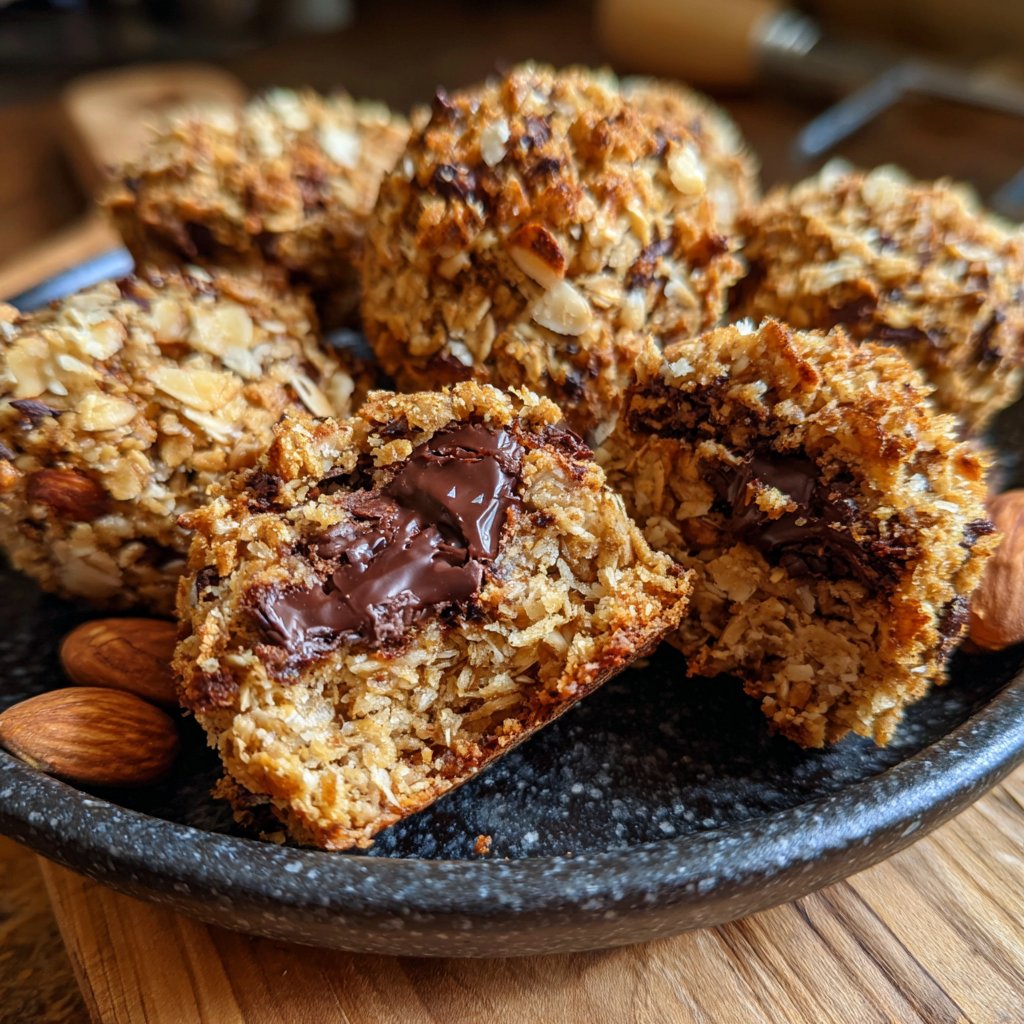 Chocolate Almond Coconut Granola Bites