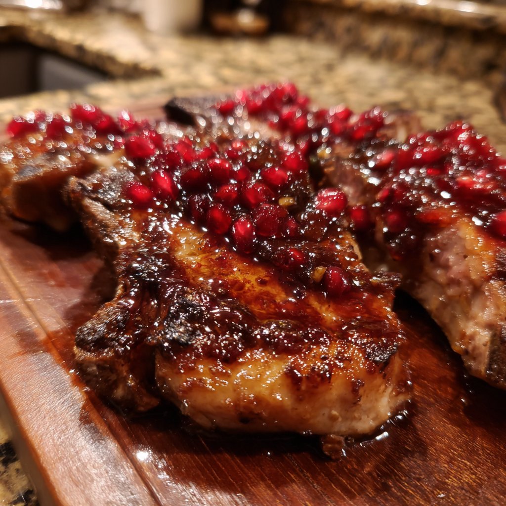 Pork Chops with Pomegranate Pan Sauce