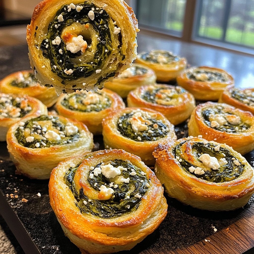 Spinach and Feta Pinwheels, gluten-free